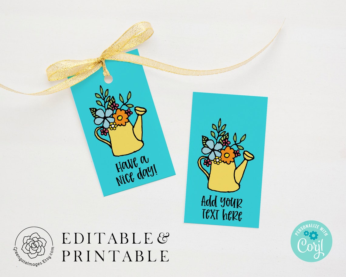 Printable Gift Tags Personalized Editable Corjl Favor Bag Etsy