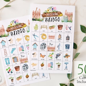 Bingo de jardinage : 50 cartes à imprimer, jeu de bingo pdf, idées de jeux de société, jeu pour personnes âgées, jeu de jardinier, idée d'activité pour la fête des mères