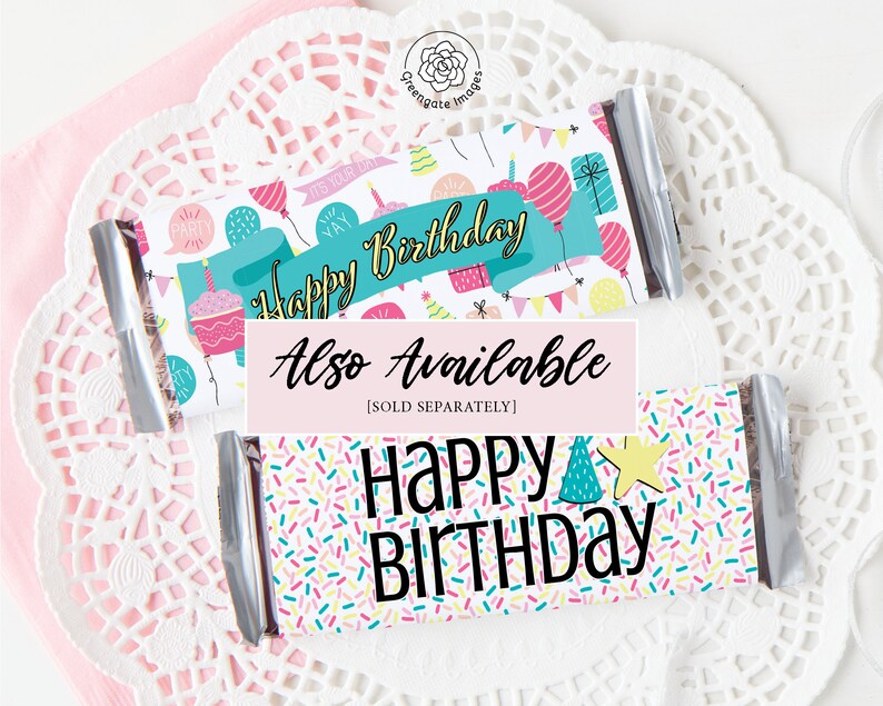 Happy Birthday Candy Bar Wrappers PRINTABLE Hershey Bar - Etsy