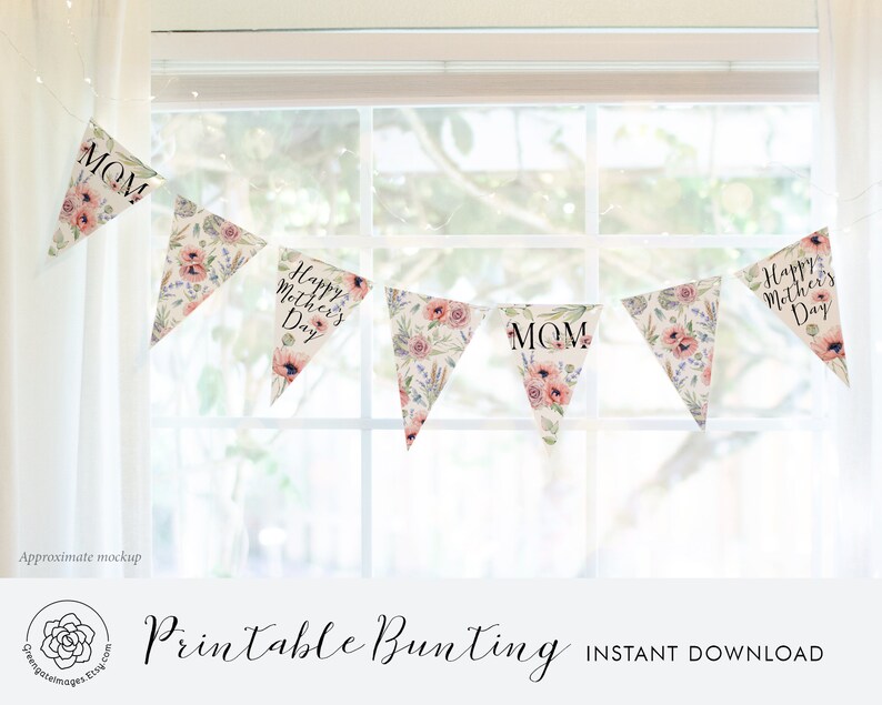 Mother's Day Bunting PRINTABLE Floral Banner for - Etsy