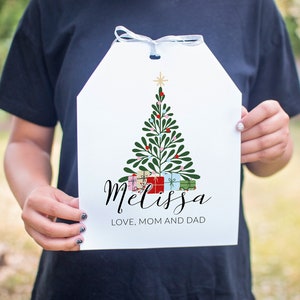 Etiqueta gigante para presente de Natal XL - corjl editável para impressão, etiqueta extra grande, enorme para presentes grandes, etiqueta para pendurar de presente realmente grande e personalizada