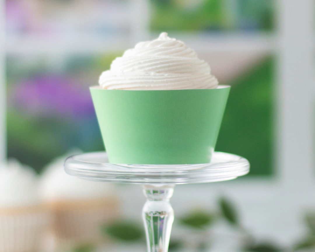 Medium Green Cupcake Wrapper - PRINTABLE Digital Download PDF. Mint ...