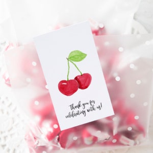 Cherry Gift Tags - printable gift tag, editable corjl, favor bag tag, hang tags, fruit ideas, twotti frutti, farm produce garden, cherries