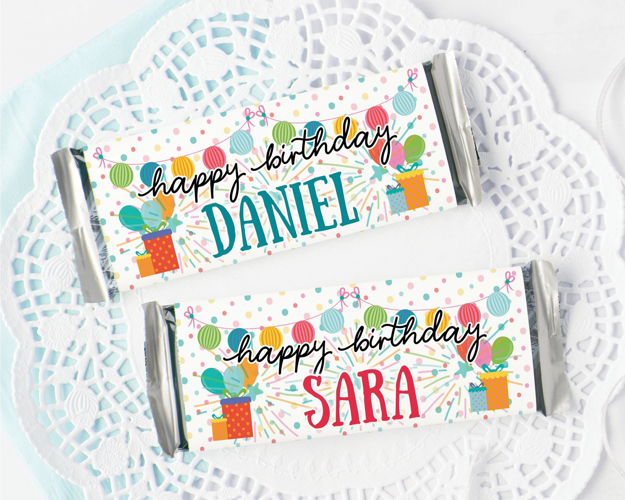 Birthday Candy Bar Wrappers - Custom Candy Wrap, Editable in Corjl Personalized Candy Label, Small Birthday Gift Ideas, Add Recipient Name - Etsy for Free Printable Birthday Candy Bar Wrappers