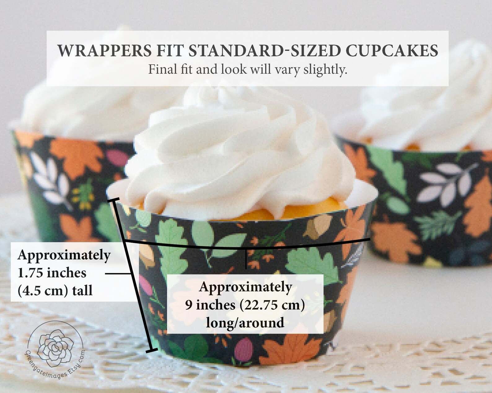 Fall Cupcake Wrappers printable cupcake wrappers autumn Etsy