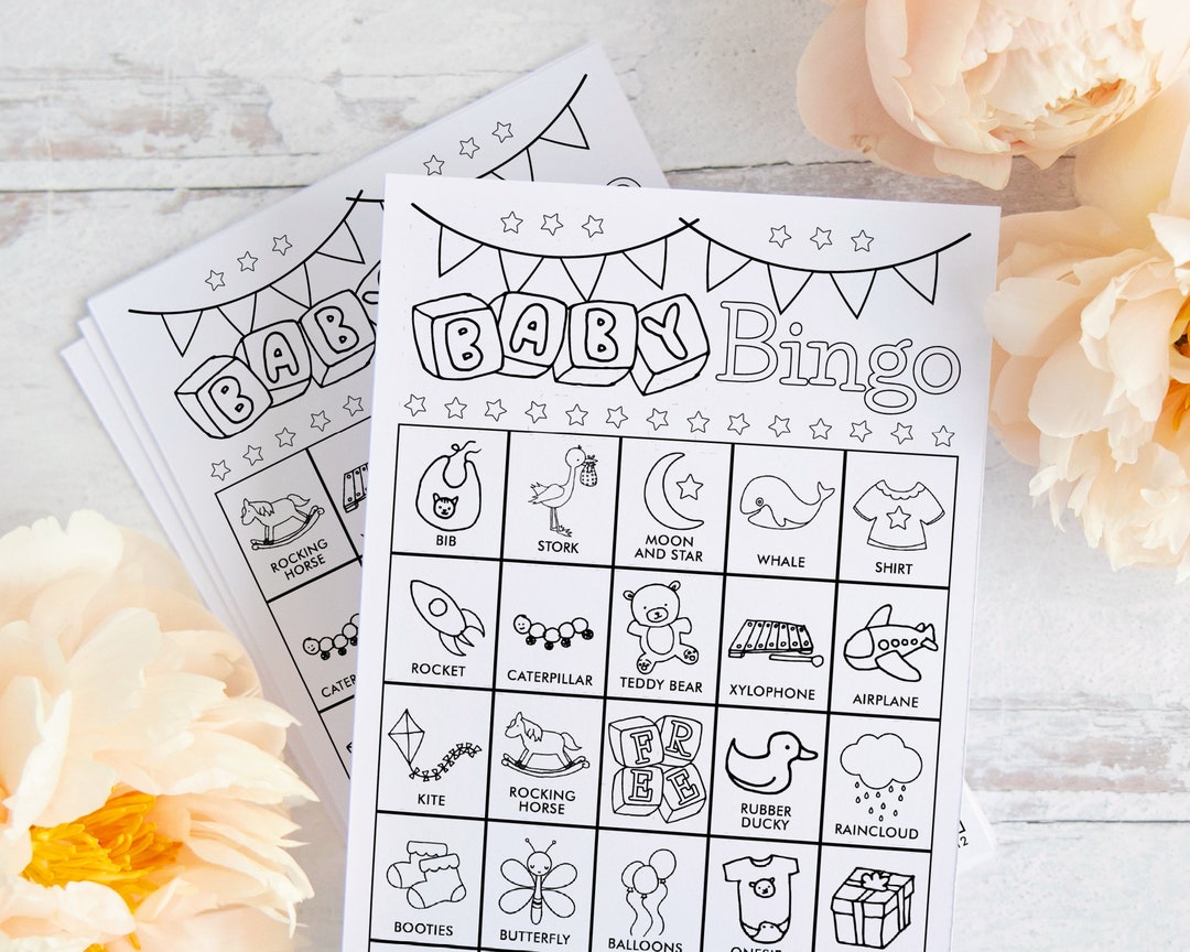 Baby Shower Bingo Cards: Printable Bingo Set, 50 Cards, Party Idea ...