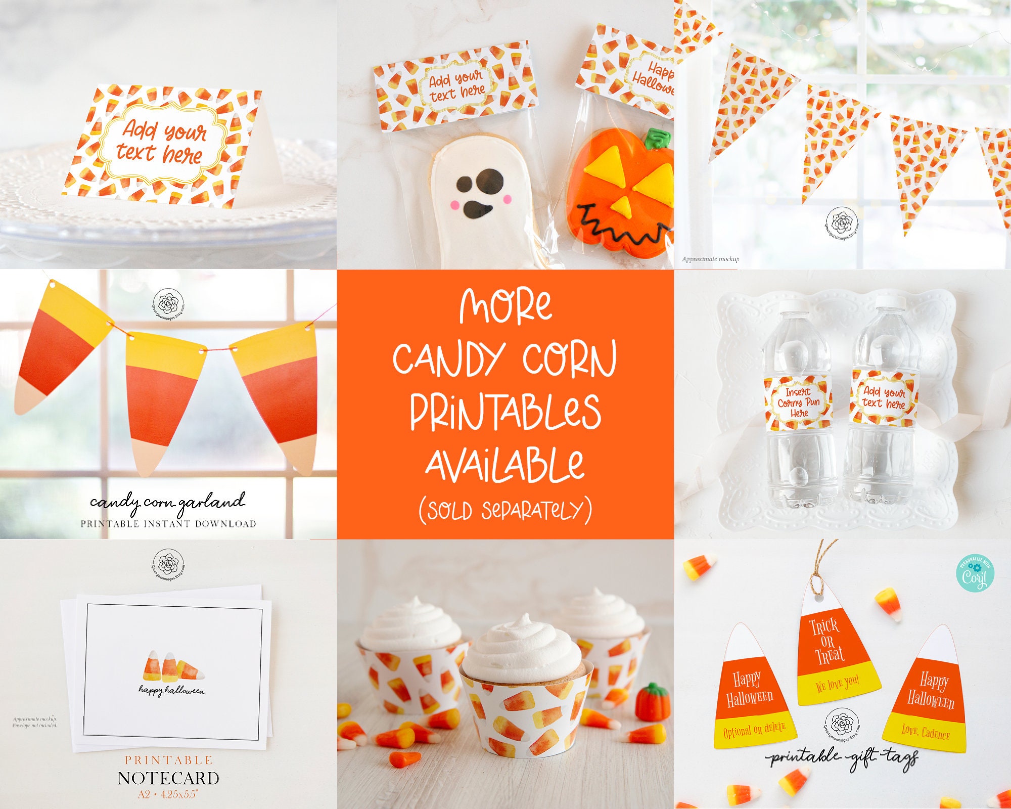 Printable Candy Corn Cupcake Wrappers - Instant Download Halloween ...