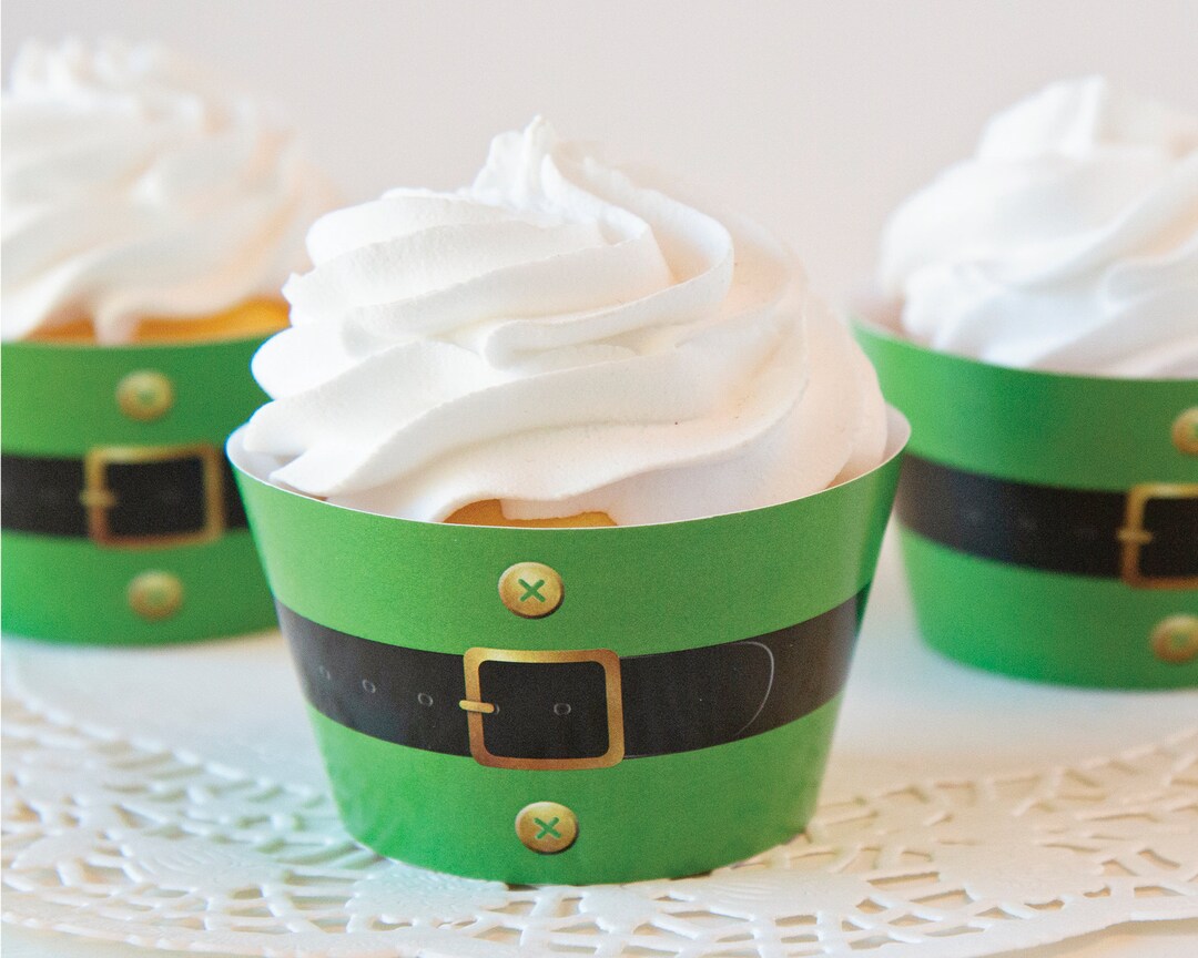 Elf Belt Cupcake Wrappers - Printable Cupcake Wrappers, Christmas ...