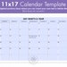 11x17 Calendar Template - Editable Landscape Calendar, Any Month, A3 ...