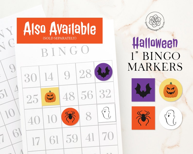 Halloween Bingo Cards: Printable Bingo 50 Cards Party Idea - Etsy