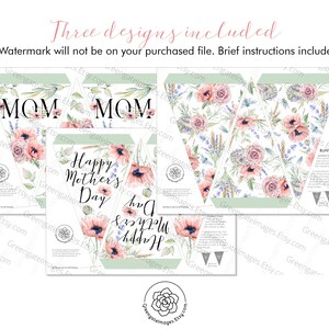 Mother's Day Bunting PRINTABLE Floral Banner for - Etsy