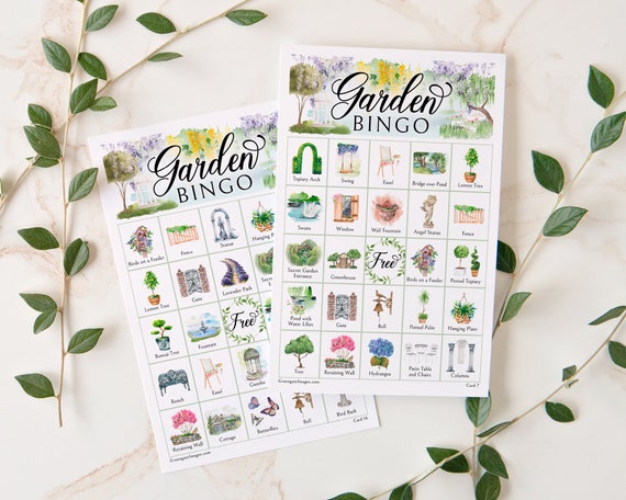 Garden Bingo: PRINTABLE 50 Cards Download Pdf Game Senior - Etsy
