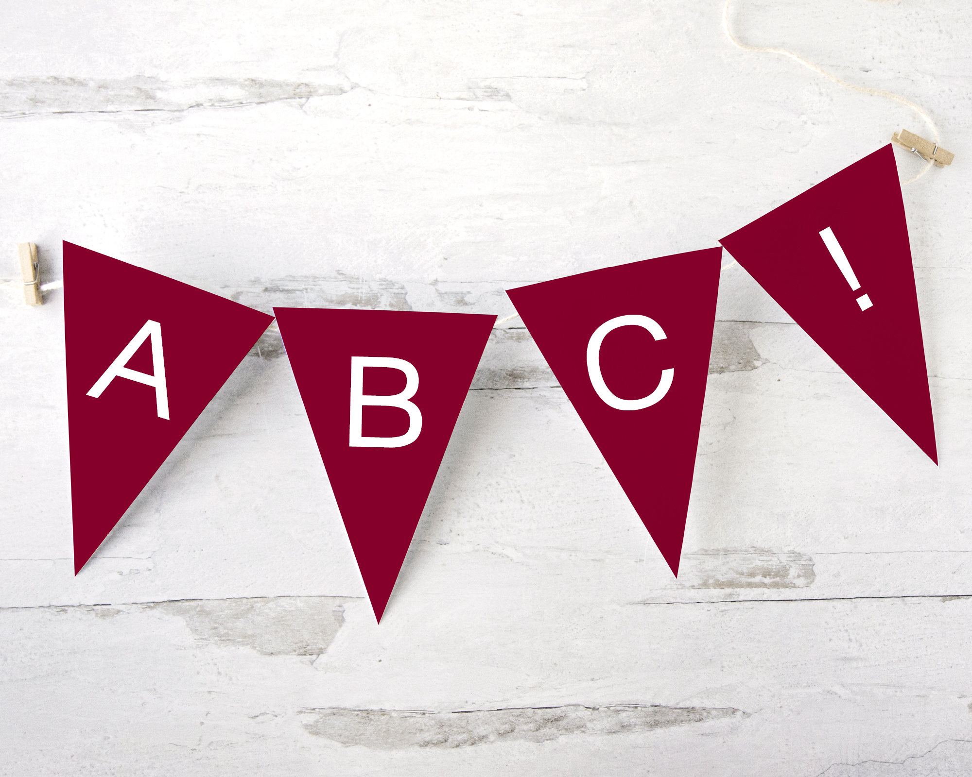 Burgundy Letter Banner - PRINTABLE, Editable Banner PDF. Instant ...