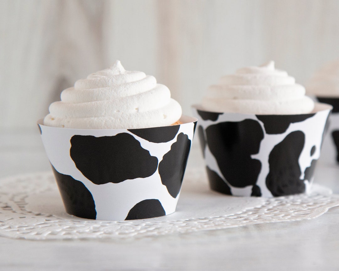 Cow Print Cupcake Wrappers PRINTABLE Cupcake Wraps Pdf Farm - Etsy