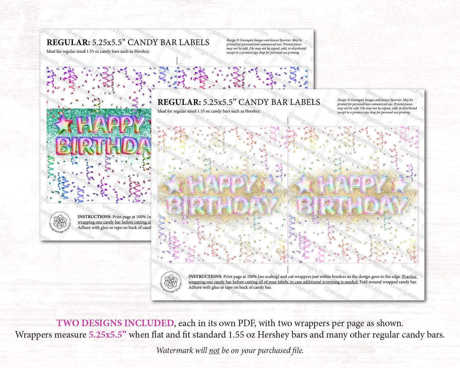 Happy Birthday Candy Bar Wrappers PRINTABLE Hershey Bar | Etsy