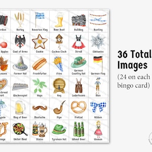 Oktoberfest Bingo: PRINTABLE 50 Card Bingo Set - Calling Cards and ...