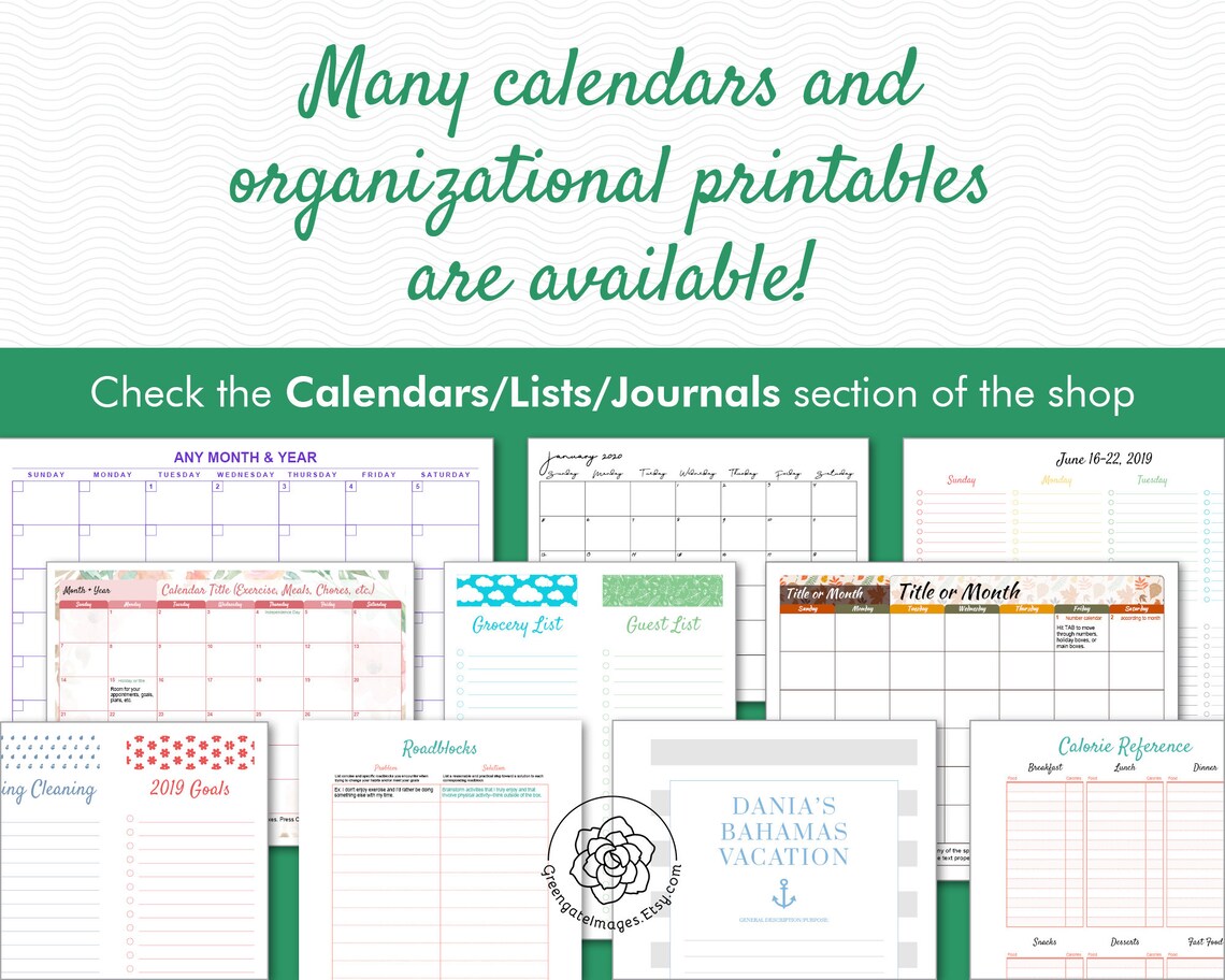 11x17 Calendar Template Editable Landscape Calendar Any - Etsy