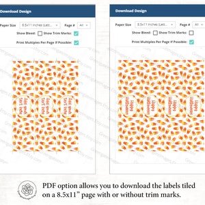 Candy Corn Water Bottle Label - Printable, Corjl Editable, Trick or ...