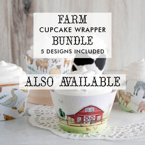 24pcs Farm Animal Cupcake Wrappers - Cardstock Decor For Baby Shower, Birthday, Wedding (Decorative Only)