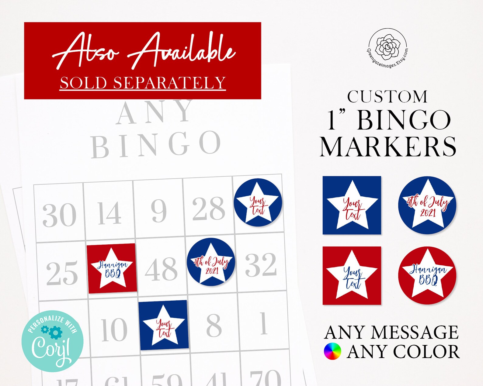 Patriotic Bingo Cards: Printable Bingo 50 Cards 4th of July | Etsy