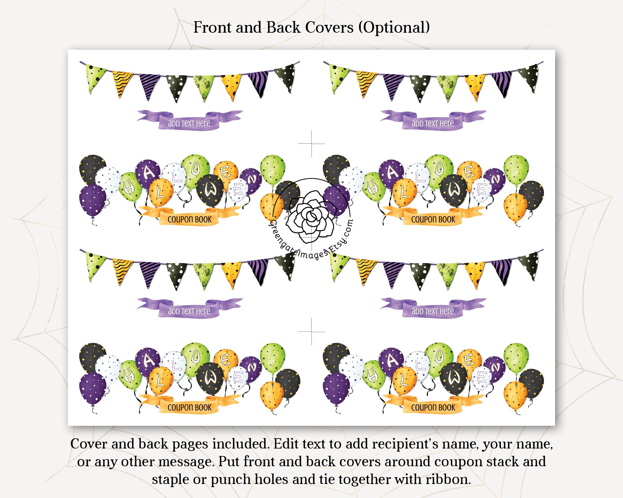 Halloween Coupon Template: Printable coupon book editable | Etsy