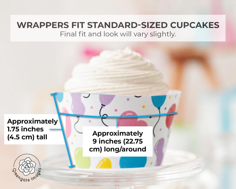 Balloon Cupcake Wrapper - PRINTABLE Sleeves for Decoration. Cute and ...