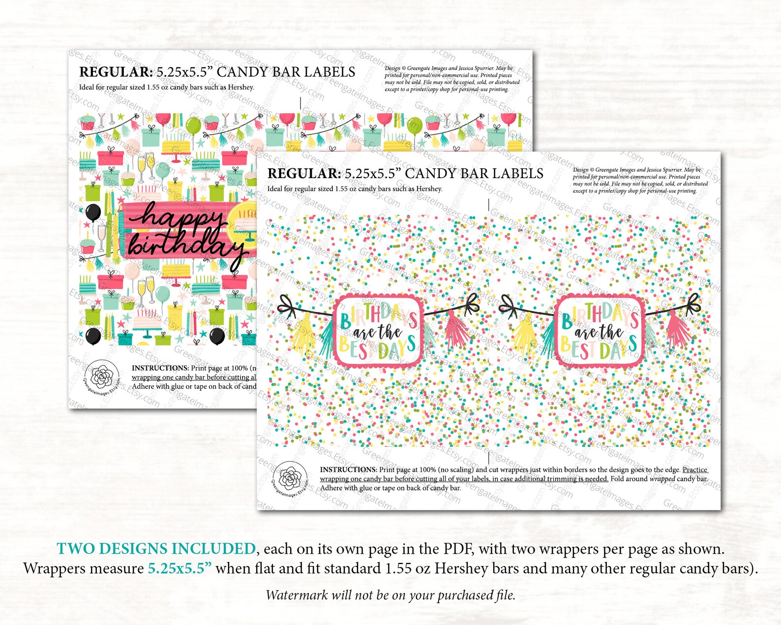 Happy Birthday Candy Bar Wrappers PRINTABLE Hershey Bar - Etsy