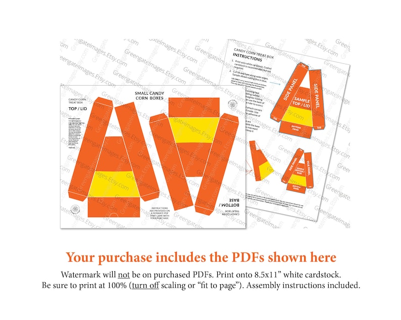 Candy Corn Halloween Favor Box PRINTABLE PDF Cute Simple - Etsy
