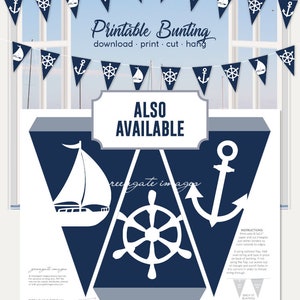 Nautical Cupcake Wrappers - Printable Cupcake Wrap, Navy Nautical, Boy ...