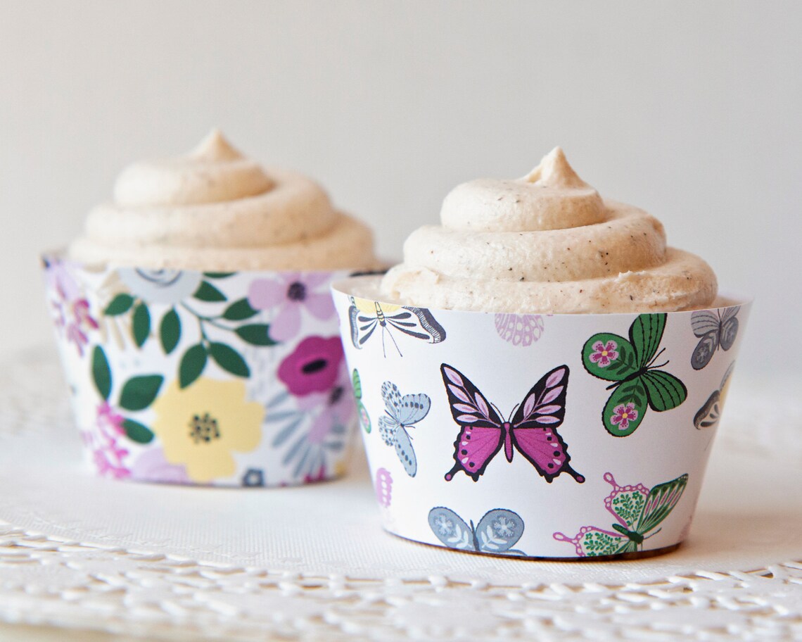 Butterfly Cupcake Wrappers PRINTABLE Cupcake Wrappers Etsy