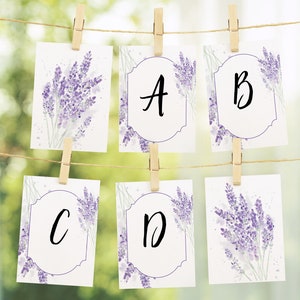 Banner de mensaje de lavanda - Banderas de flores de lavanda rectangulares IMPRIMIBLES. Edite en Corjl para crear texto personalizado. Botánico floral acuarela