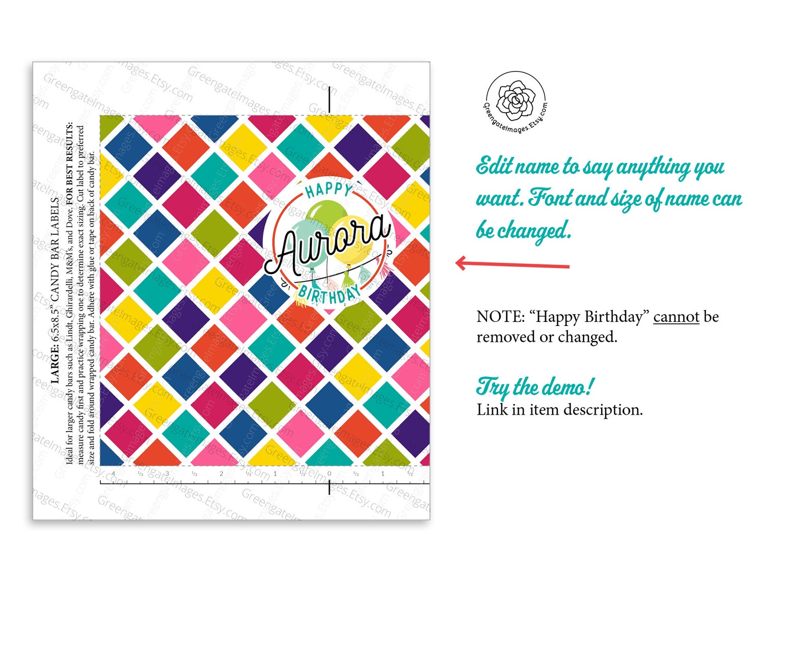 Birthday Candy Bar Wrappers PRINTABLE Instant Download. King - Etsy