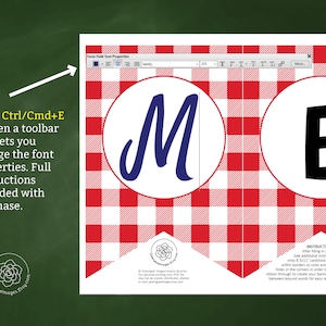 Picnic Letter Banner - Editable Printable Message Bunting, Red and ...