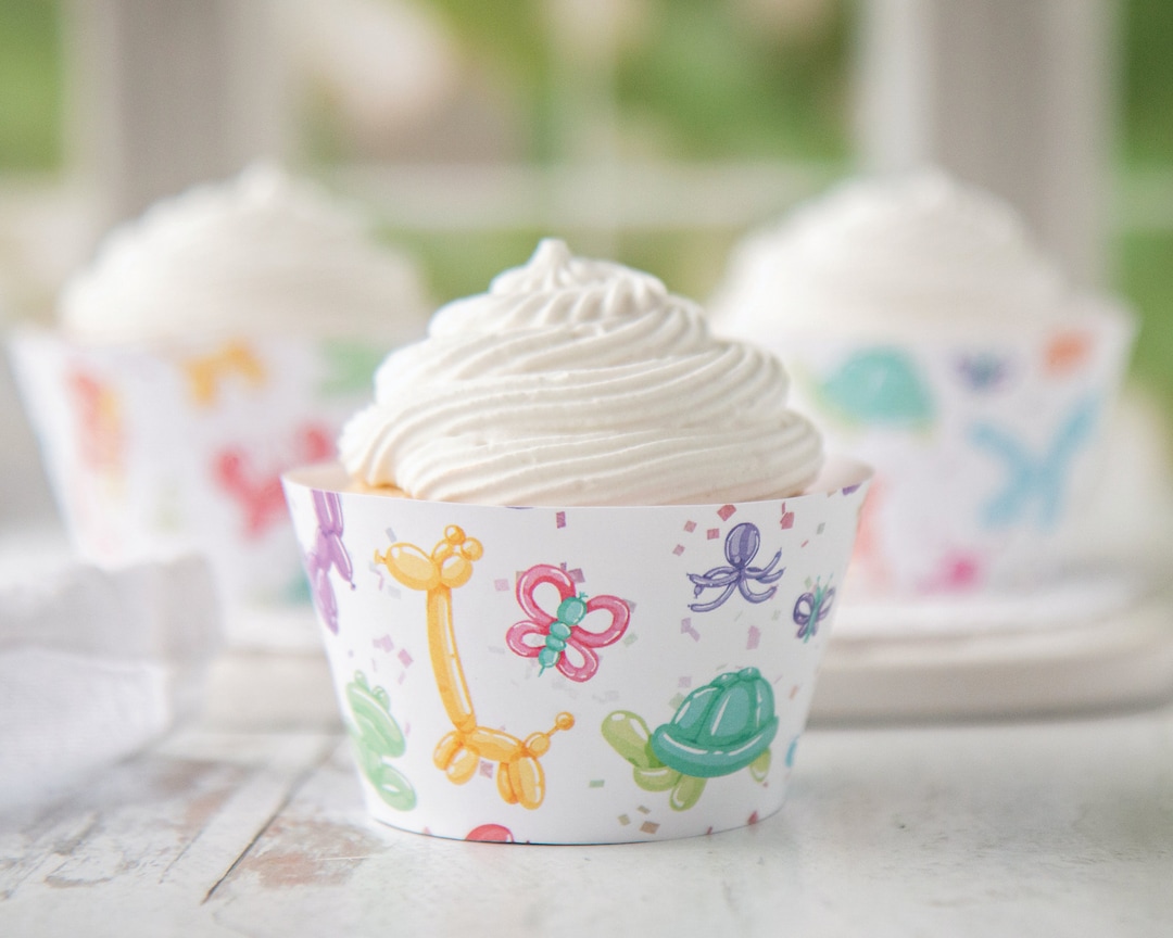 Balloon Animal Cupcake Wrappers - PRINTABLE Instant Download PDF ...