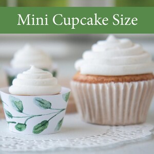 MINI Greenery Cupcake Wrappers - PRINTABLE Wedding Ideas, Watercolor ...