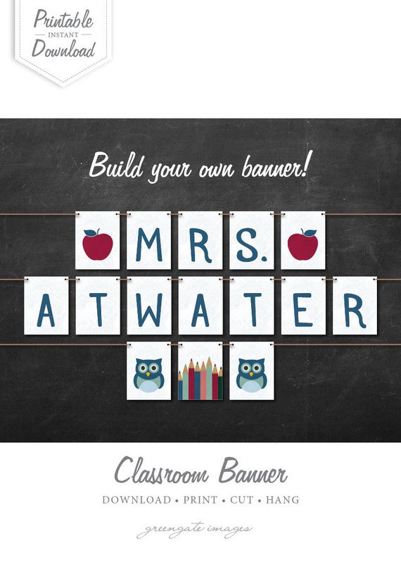 Teacher Name Sign Classroom Banner Bunting Classroom Etsy