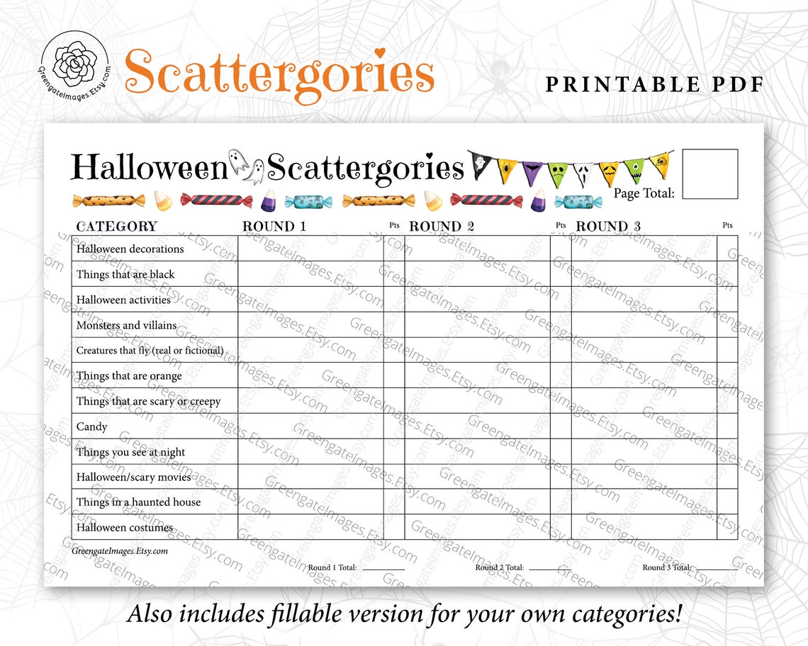 fall scattergories list fall scattergories list