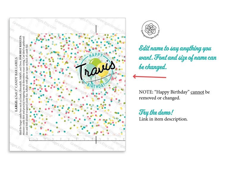 Birthday Candy Bar Wrappers PRINTABLE Instant Download. King | Etsy
