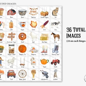 Pumpkin Patch Bingo Cards: PRINTABLE Bingo With Labeled Pictures. 50 ...