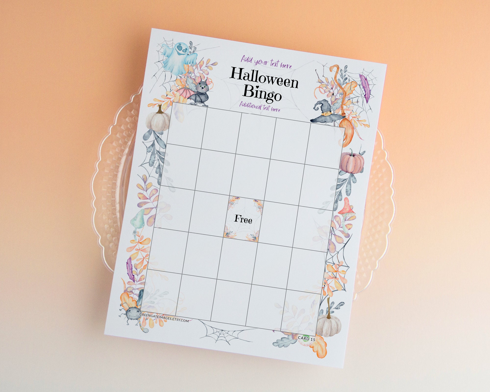 FILLABLE Halloween Bingo Template: 50 Cards Printable Bingo Pdf ...