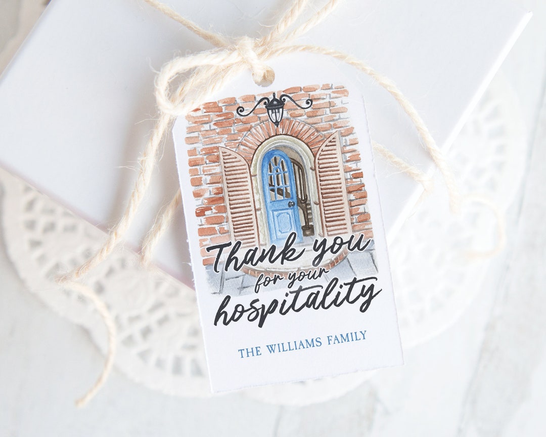 Hospitality Gift Tags Printable Gift Tags Edit in Corjl Etsy