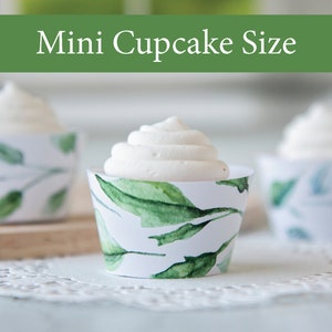 MINI Greenery Cupcake Wrappers - PRINTABLE Wedding Ideas, Watercolor ...