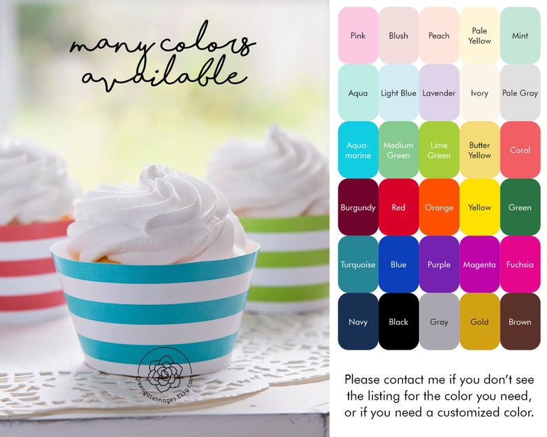 Yellow Striped Printable Cupcake Wrapper Instant Digital Etsy