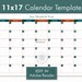 Editable 11x17 Calendar Template Fall Colors Calendar, Any Month, A3 ...
