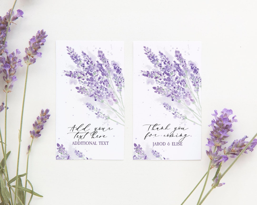 Lavender Gift Tag Template - Printable &amp; Corjl Editable / Flowers and ...