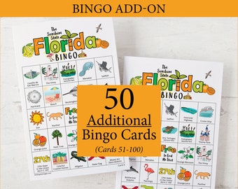 ADD-ON: 50 additional Florida Bingo cards (numbered 51-100) to go with the original game that is sold separately