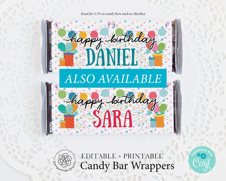 Birthday Candy Bar Wrappers PRINTABLE Instant Download. King | Etsy