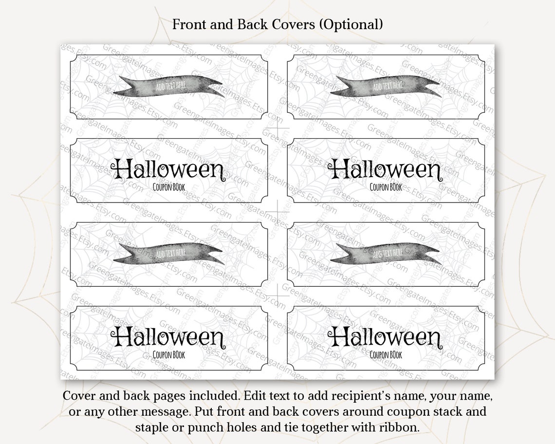 Halloween Coupon Template Printable coupon book editable Etsy