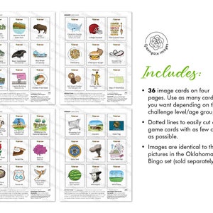 Oklahoma Memory Game - PRINTABLE Downloadable Activity PDF. Matching ...