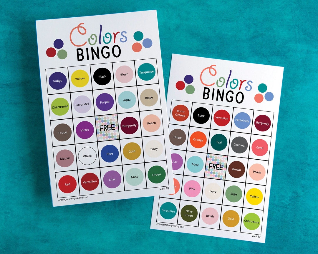 Colors Bingo Cards: Printable Bingo 50 Cards Senior Citizen - Etsy